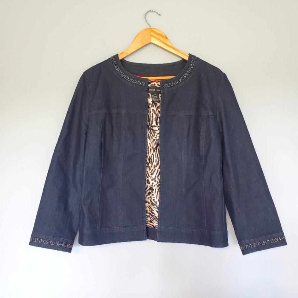Focus 2000 Dark Denim Jean Jacket, Size 10/M